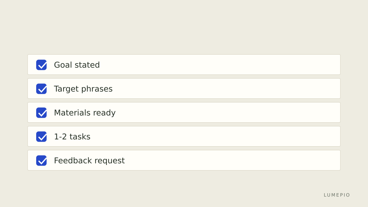 Lesson checklist