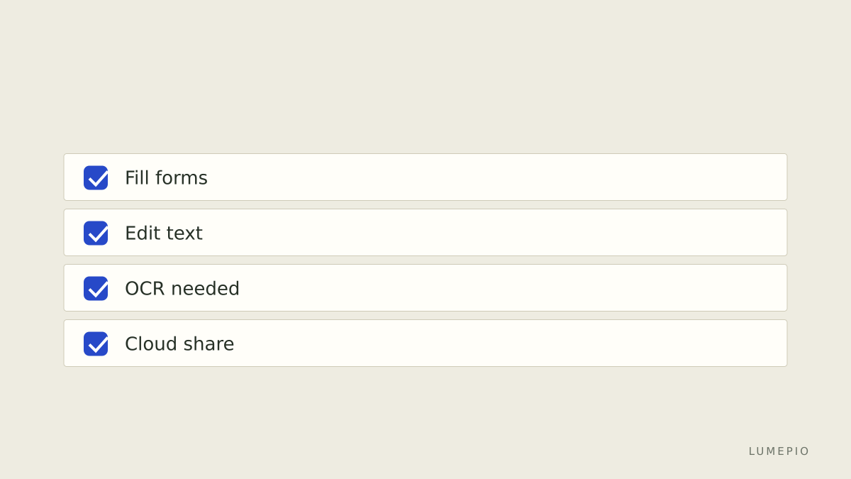 Checklist for daily PDF tasks