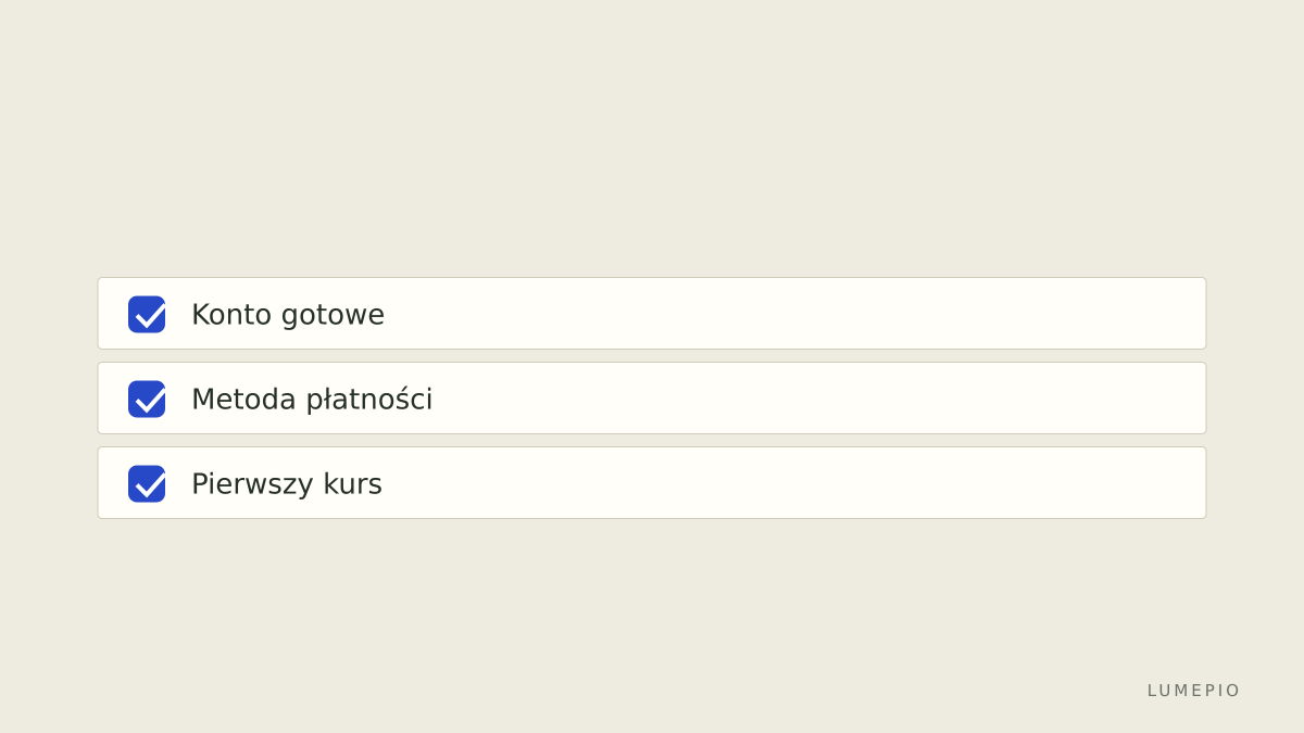 Checklist przed zakupem i rozpoczęciem kursu