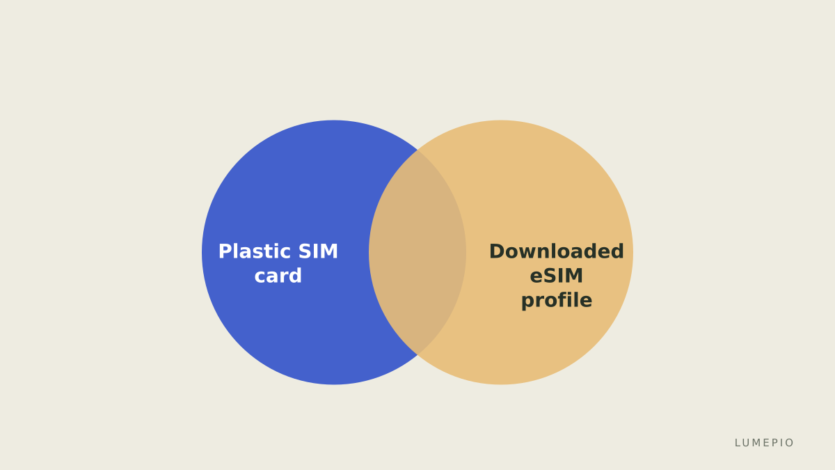 Physical SIM and eSIM side by side