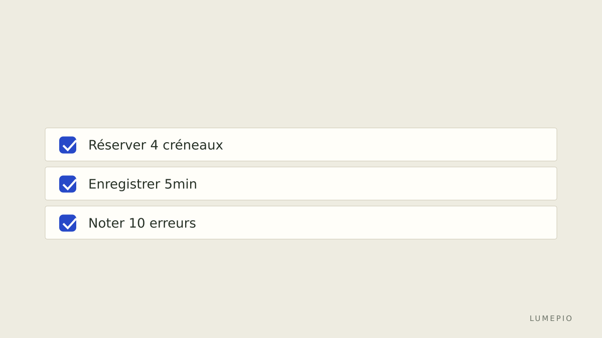 Checklist hebdomadaire