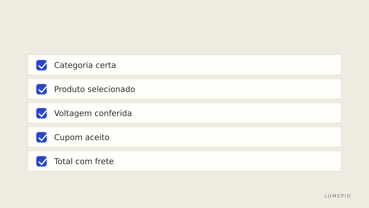 Lista antes de pagar