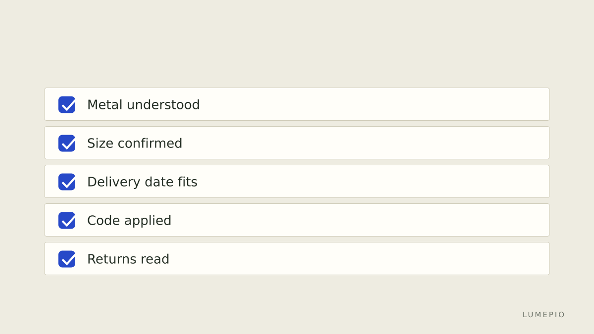 Italo Jewelry checklist