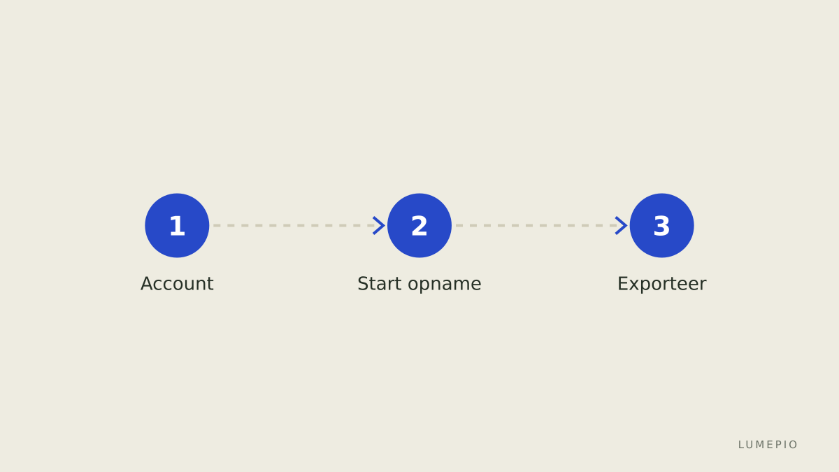 Opnames en export opties