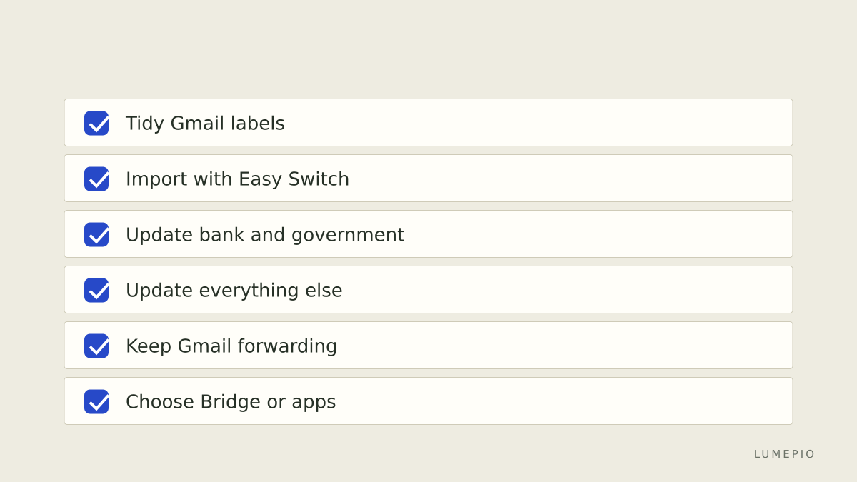 Switching in a sensible order