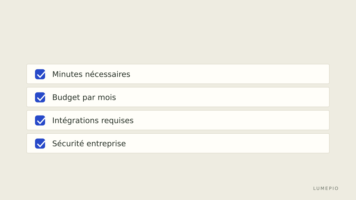 Checklist de décision