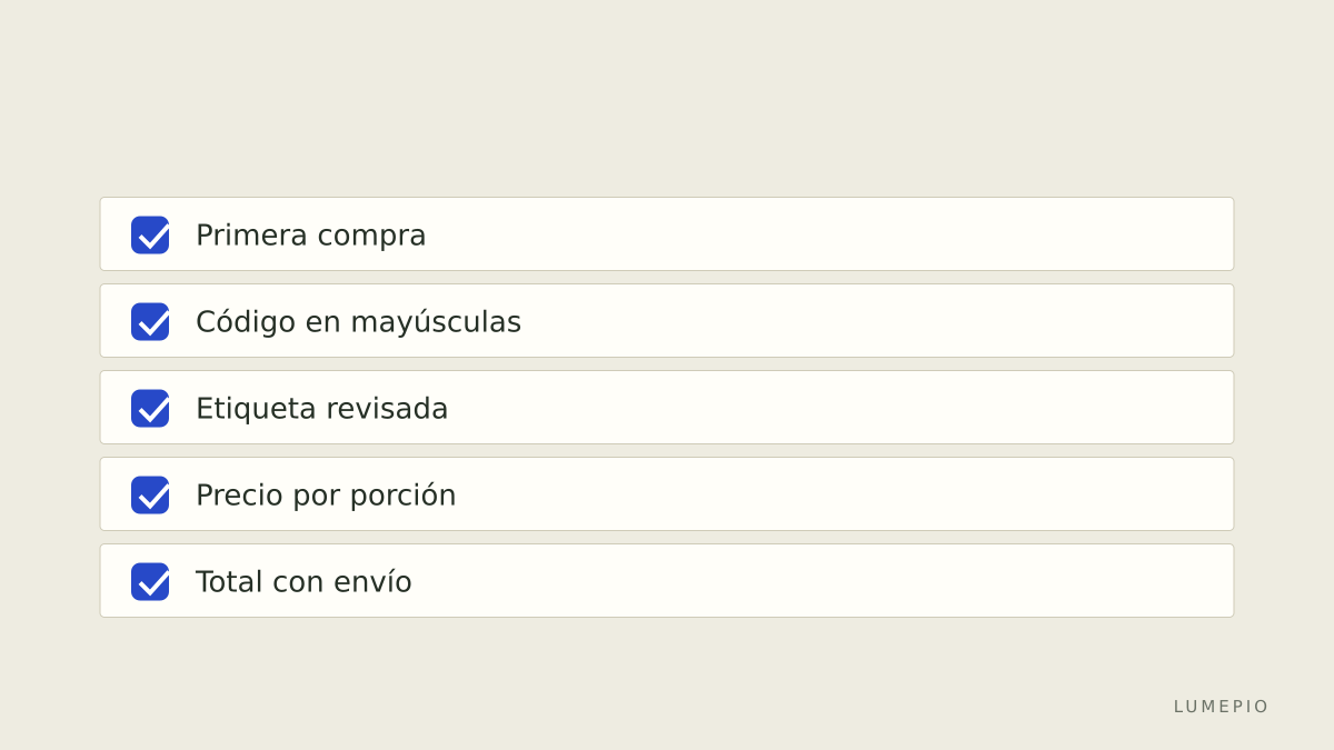 Lista antes de pagar