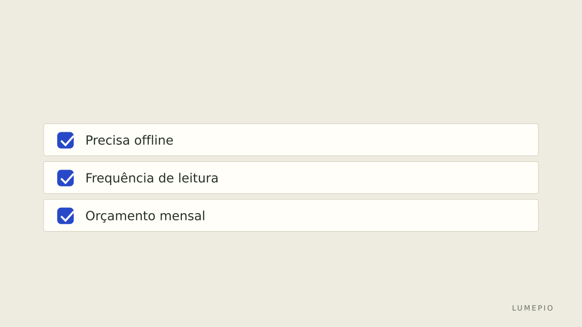 Checklist de decisão