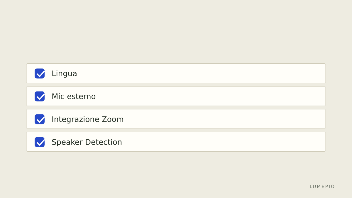 Controlli rapidi prima di registrare