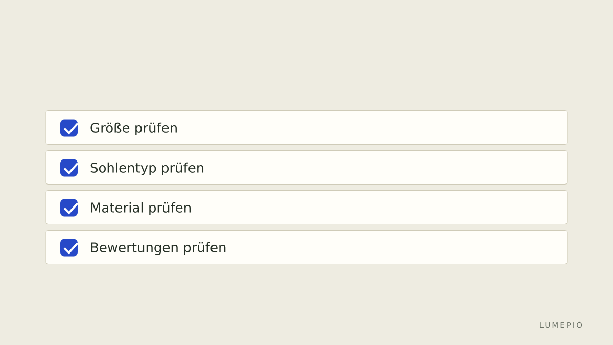 Checkliste für Onlineauswahl