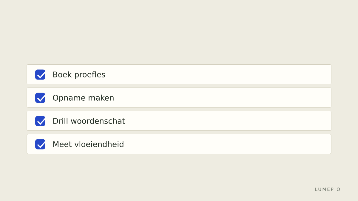 Oefenchecklist