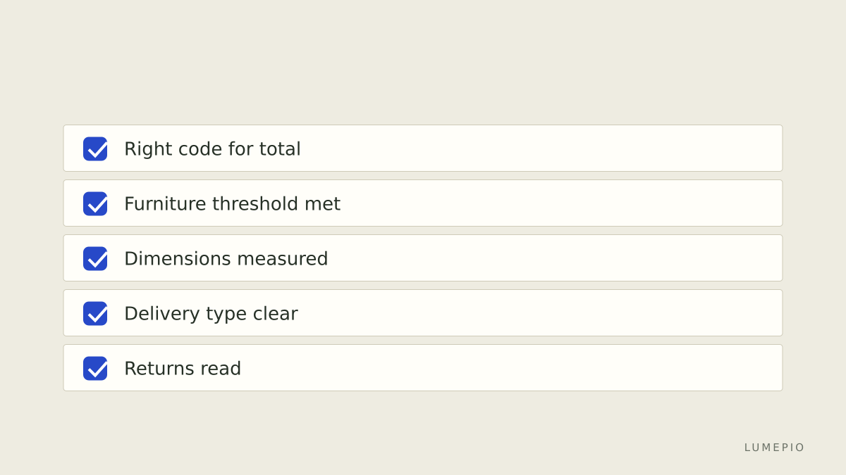 Costway checklist