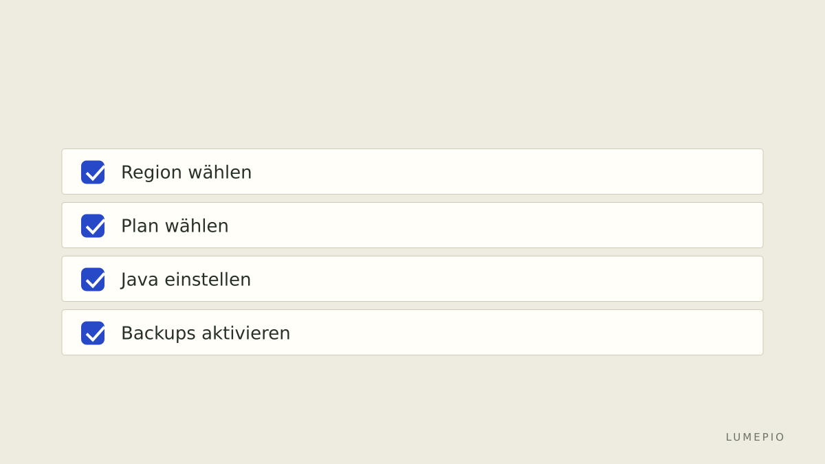 Checkliste für die Bestellung
