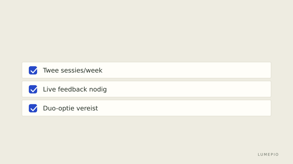 Checklist voor keuze