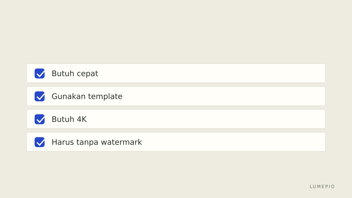 Checklist keputusan