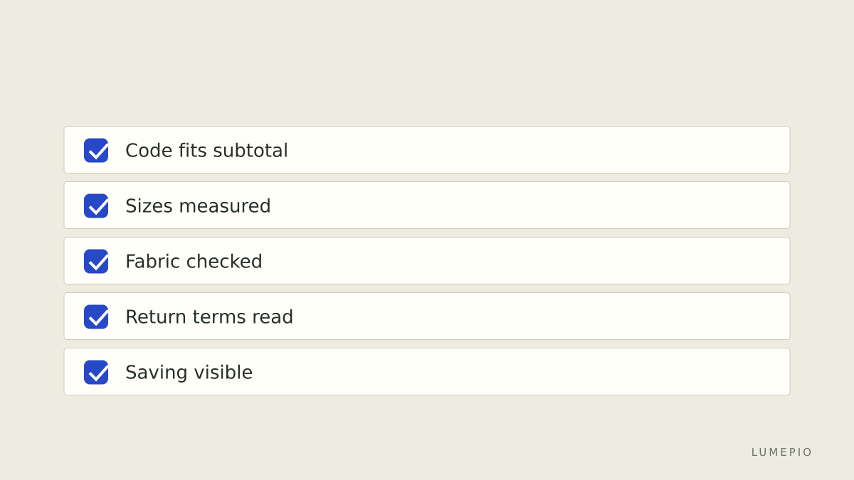 ChicMe checklist