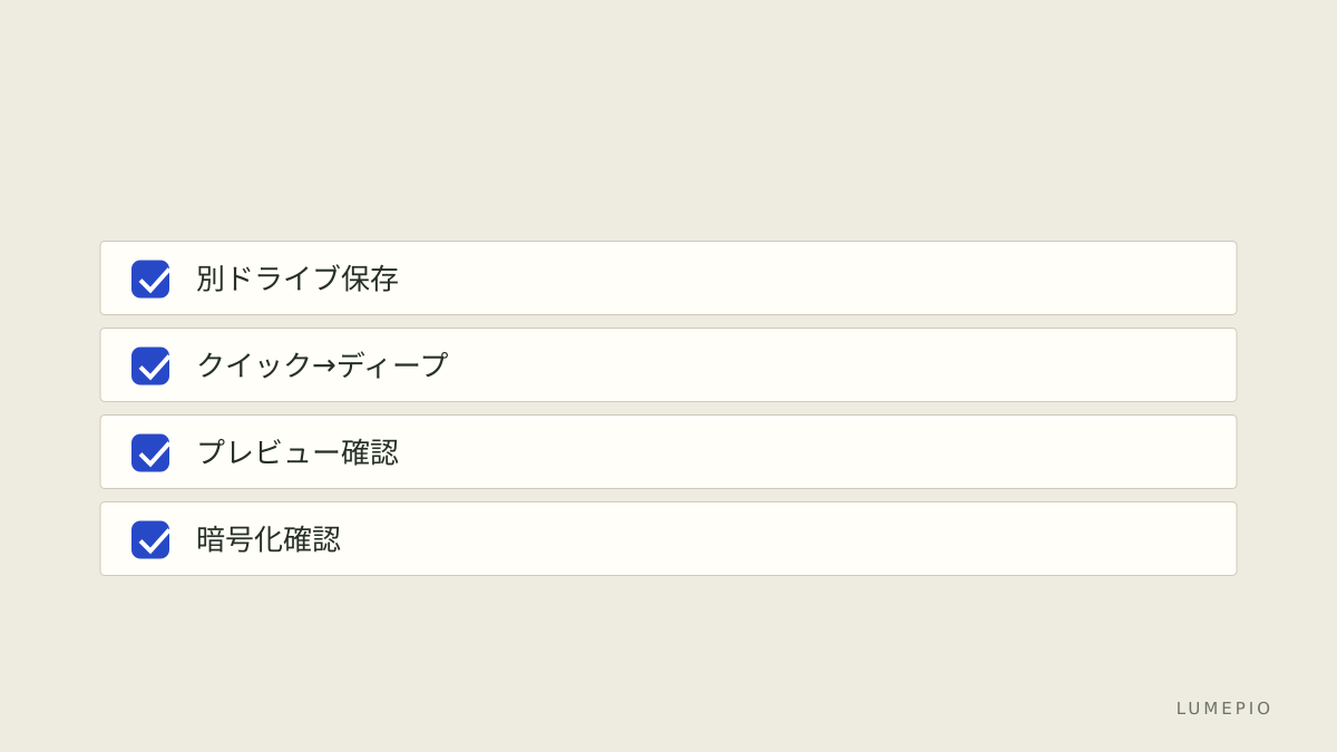 復元決定チェックリスト