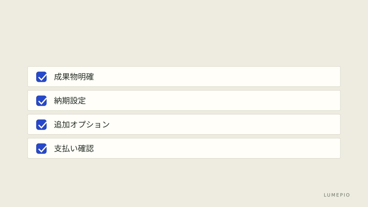 パッケージ比較チェックリスト