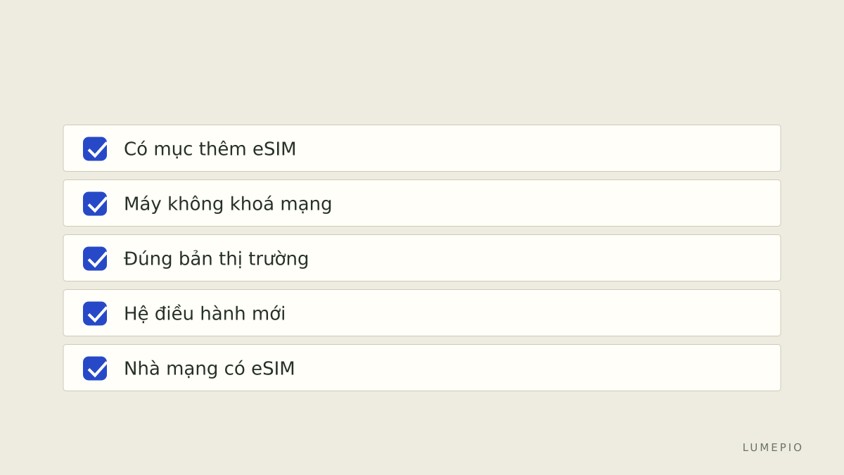Máy của bạn có dùng eSIM được không