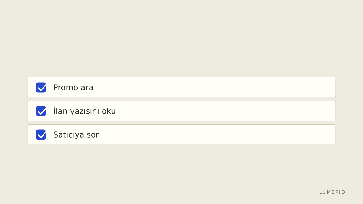 Kısa kontrol listesi
