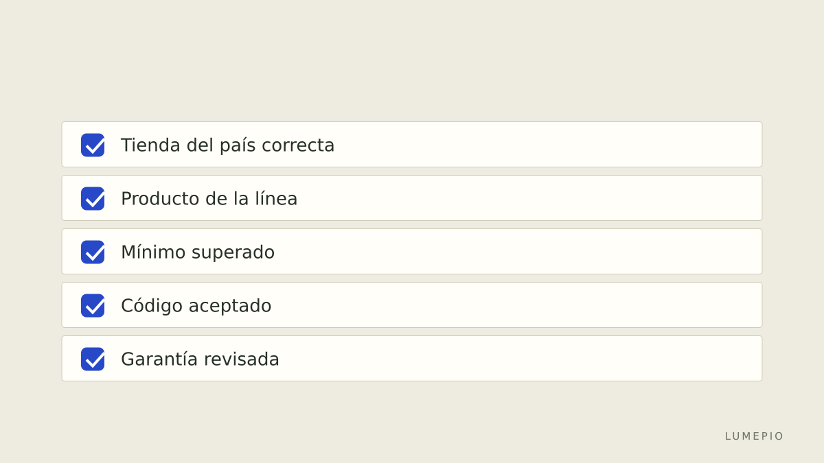 Lista antes de pagar